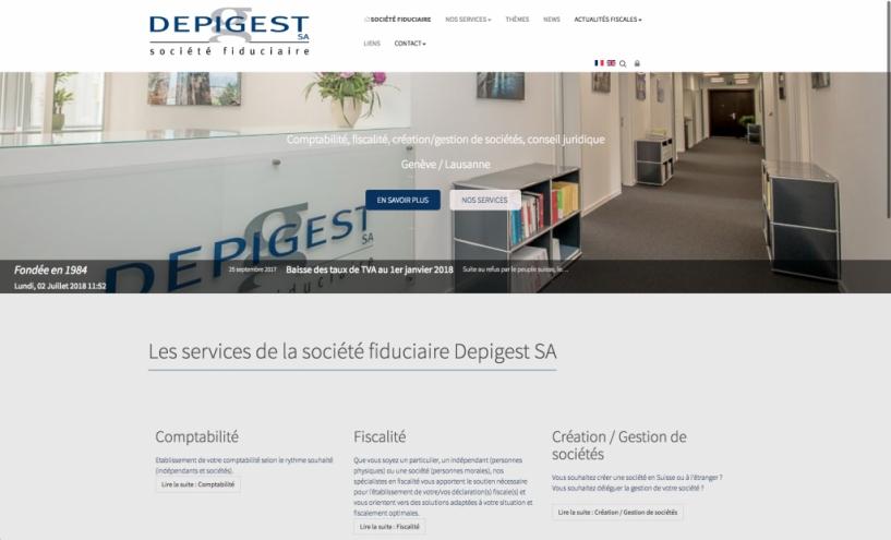 creation site vitrine pour la fiduciaire Depigest|||